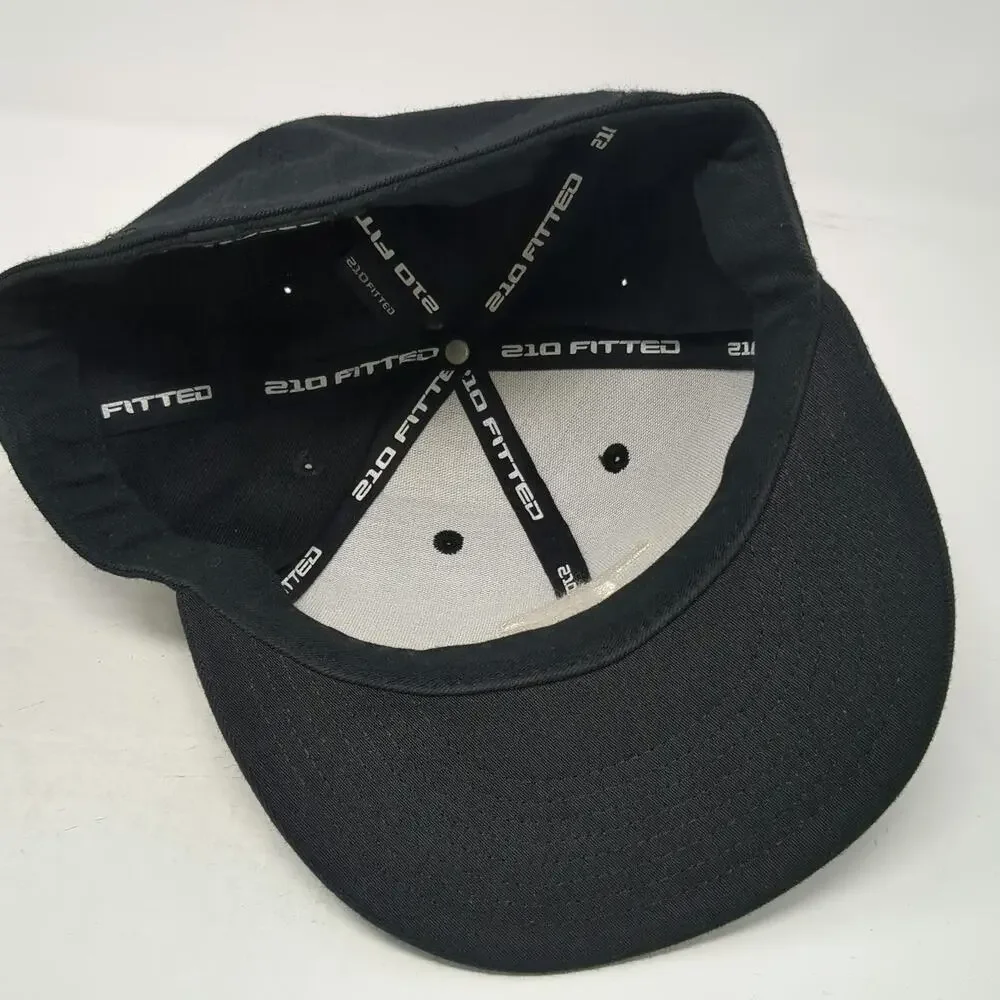 210 Fitted Baseball Cap Black 7 5/8 TB12 Logo Raised Embroidery Structured Hat
